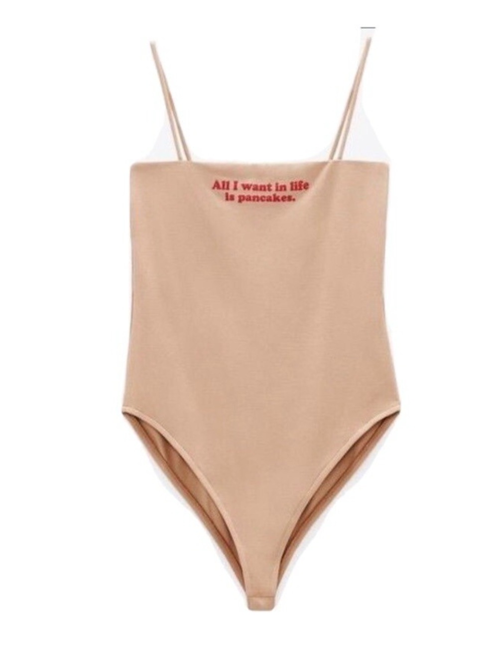 Zara All I Want Is Pancakes Nude Body Suit